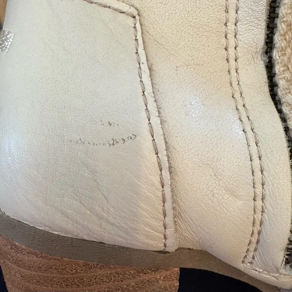 Toms Cream Open-Toe Ankle Boots